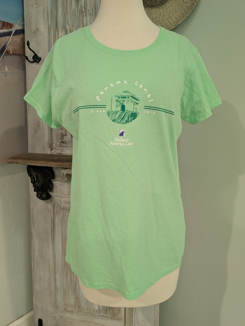 Holland America Line Mint Green Panama Canal Graphic Tee
